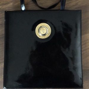 Vtg 80’s Versace black patent bag Medusa